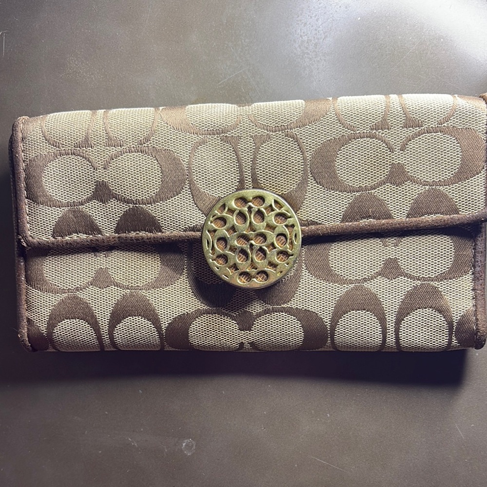 Coach Brown Monogram Wallet Classic Design